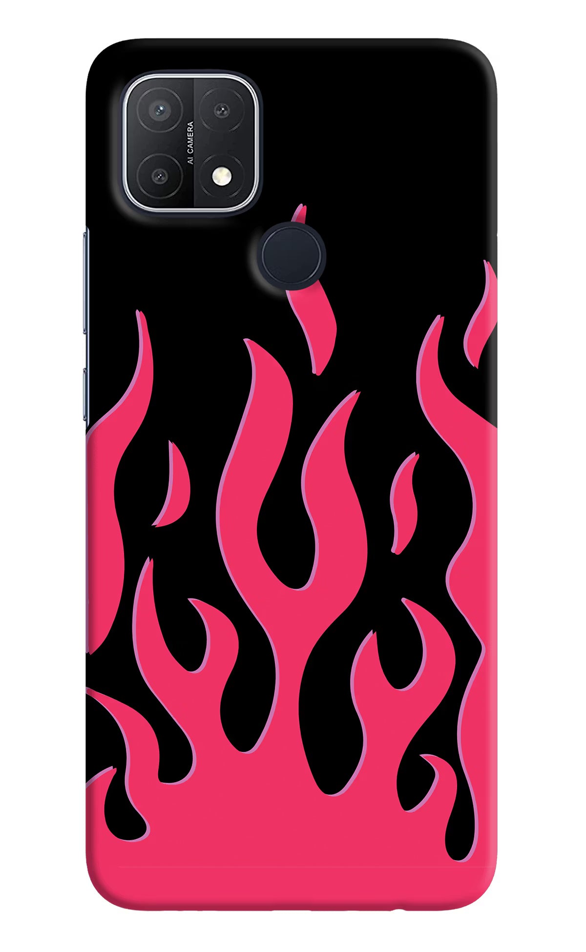 Fire Flames Oppo A15/A15s Hard Case Back Cover by Casekaro