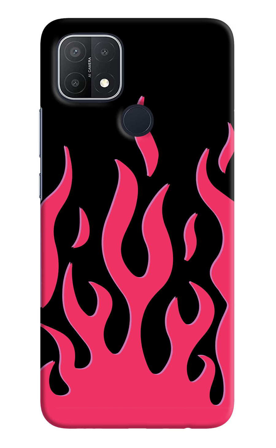 Fire Flames Oppo A15/A15s Back Cover, Hard case