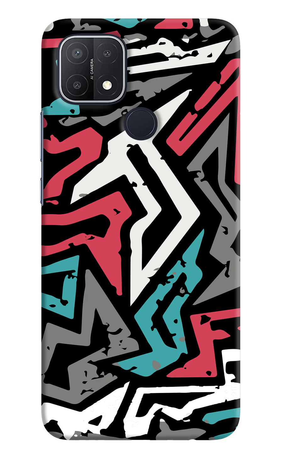 Geometric Graffiti Oppo A15/A15s Back Cover, Hard case