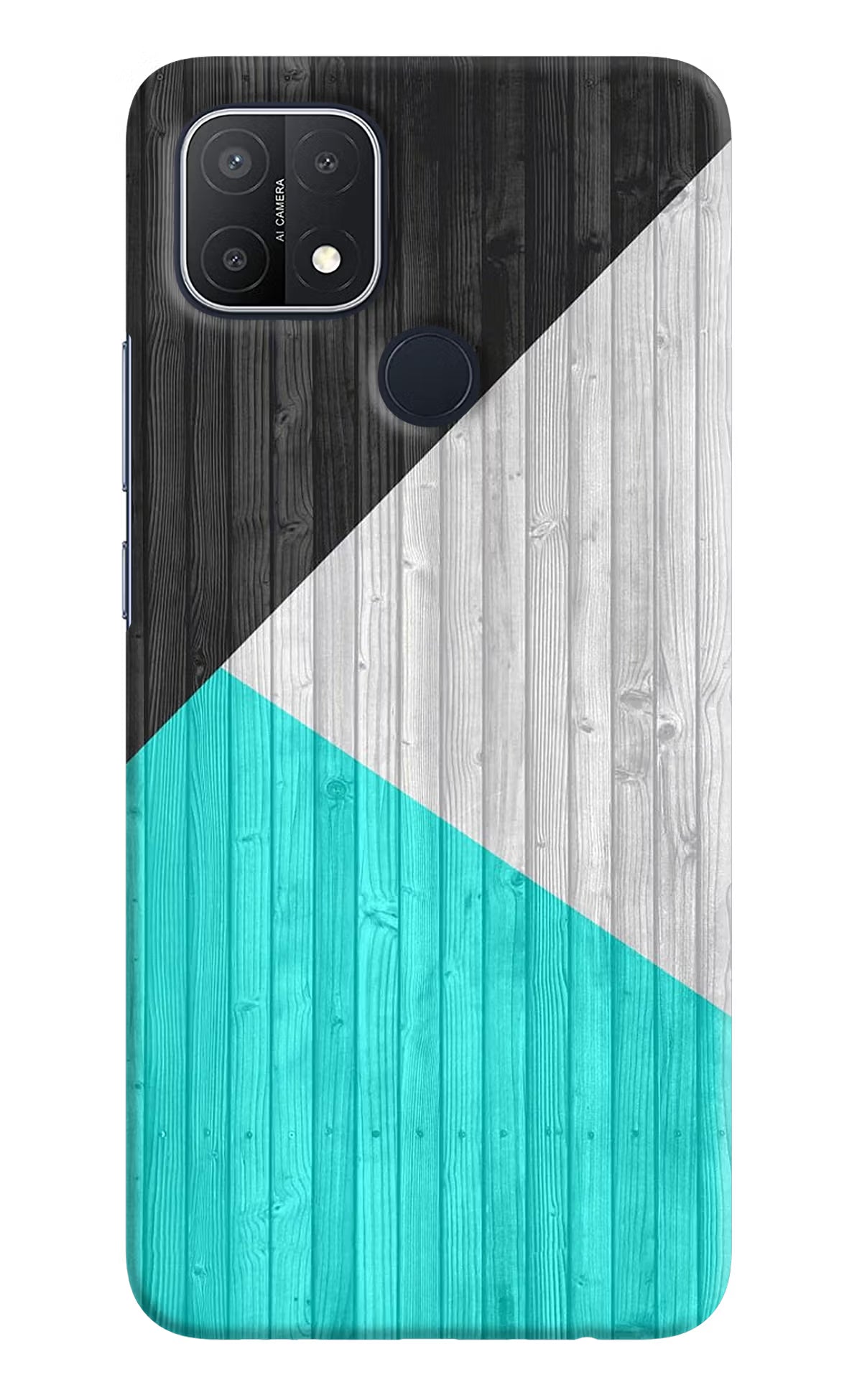 Wooden Abstract Oppo A15/A15s Hard Case Back Cover by Casekaro