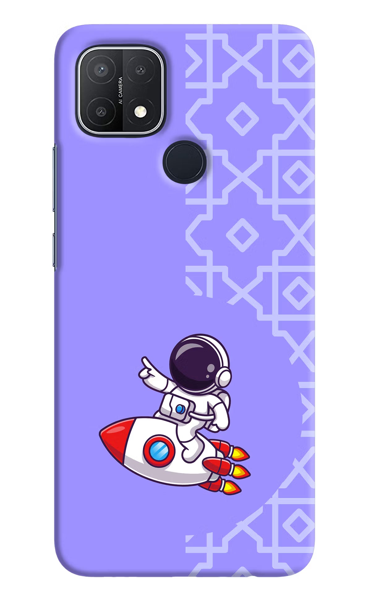 Cute Astronaut Oppo A15/A15s Hard Case Back Cover by Casekaro