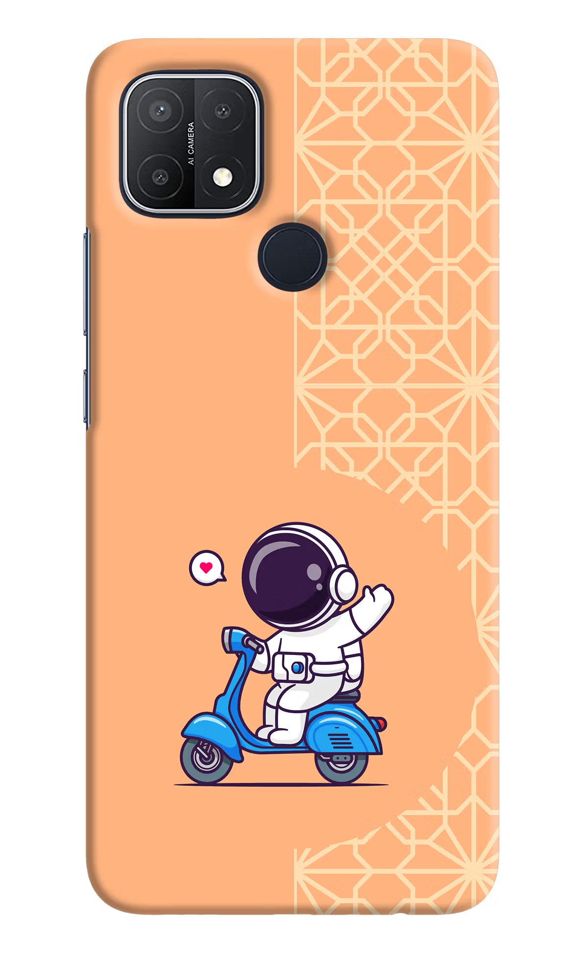 Cute Astronaut Riding Oppo A15/A15s Hard Case Back Cover by Casekaro