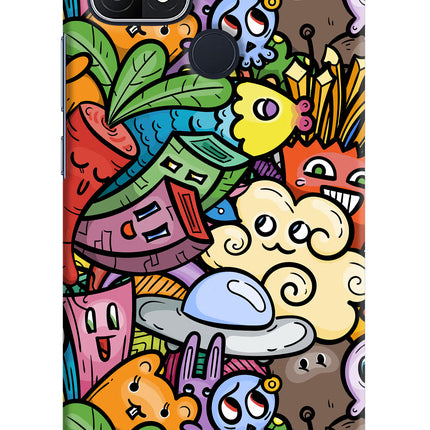Veggie Doodle Oppo A15/A15s Hard Case Back Cover by Casekaro