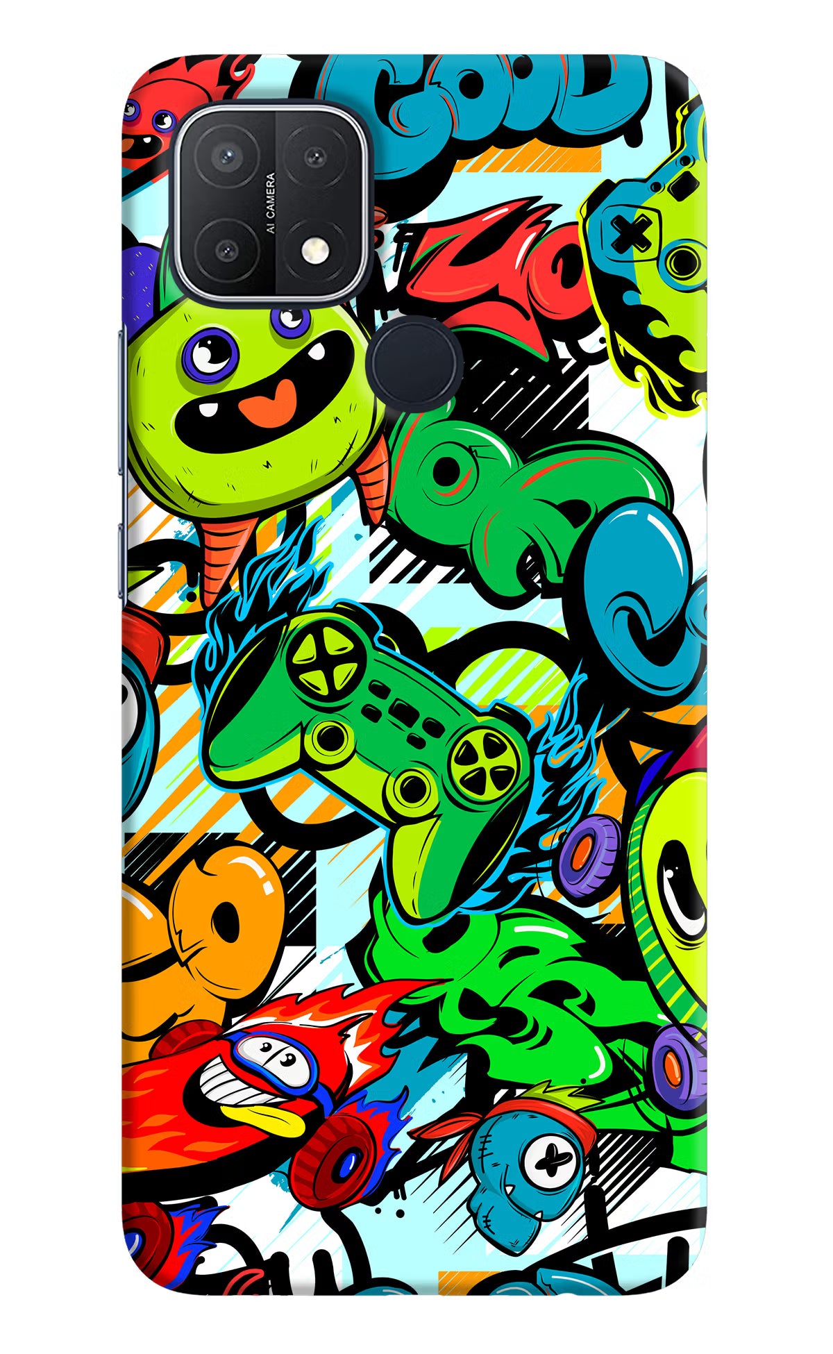 Game Doodle Oppo A15/A15s Hard Case Back Cover by Casekaro