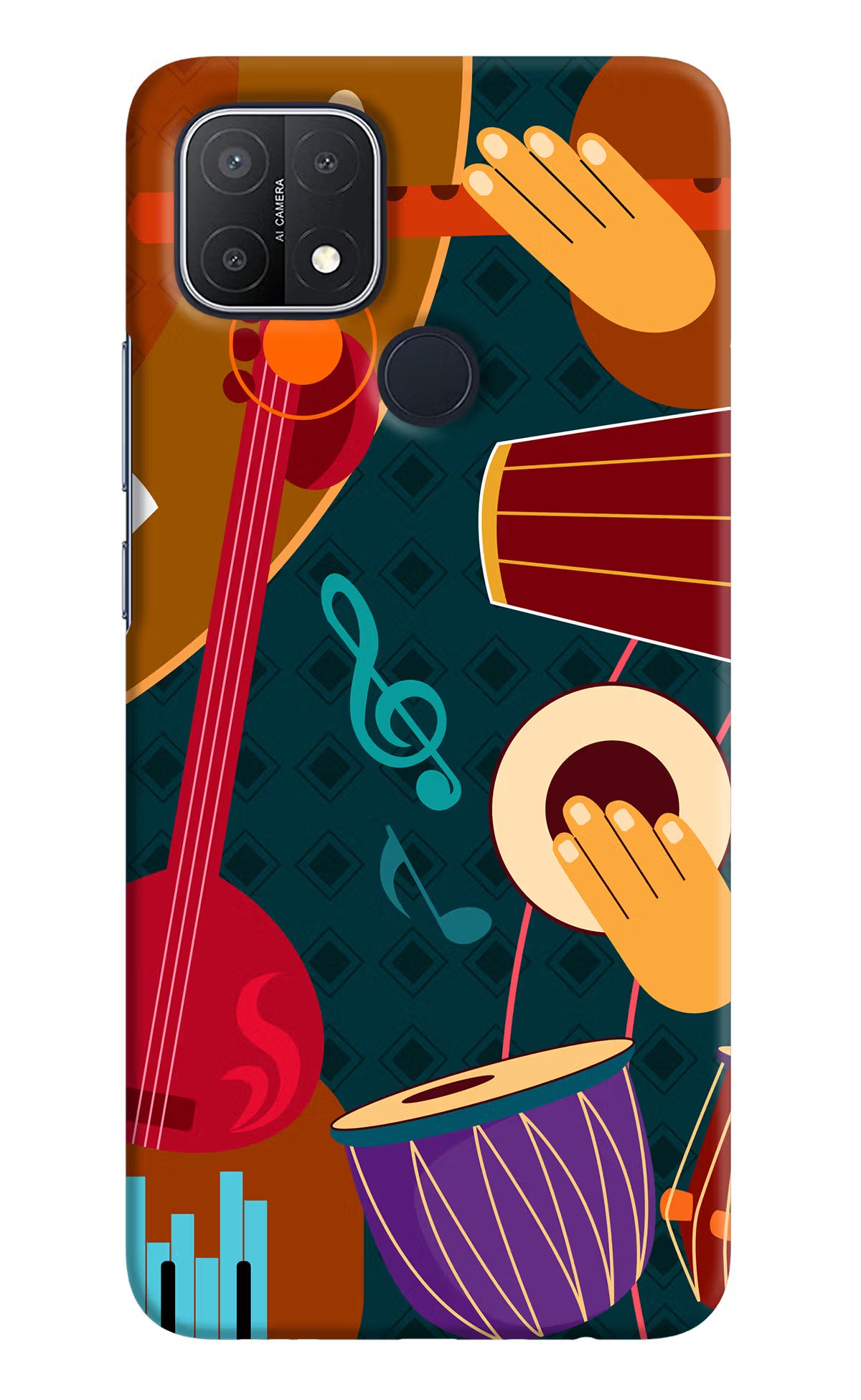 Music Instrument Oppo A15/A15s Hard Case Back Cover by Casekaro