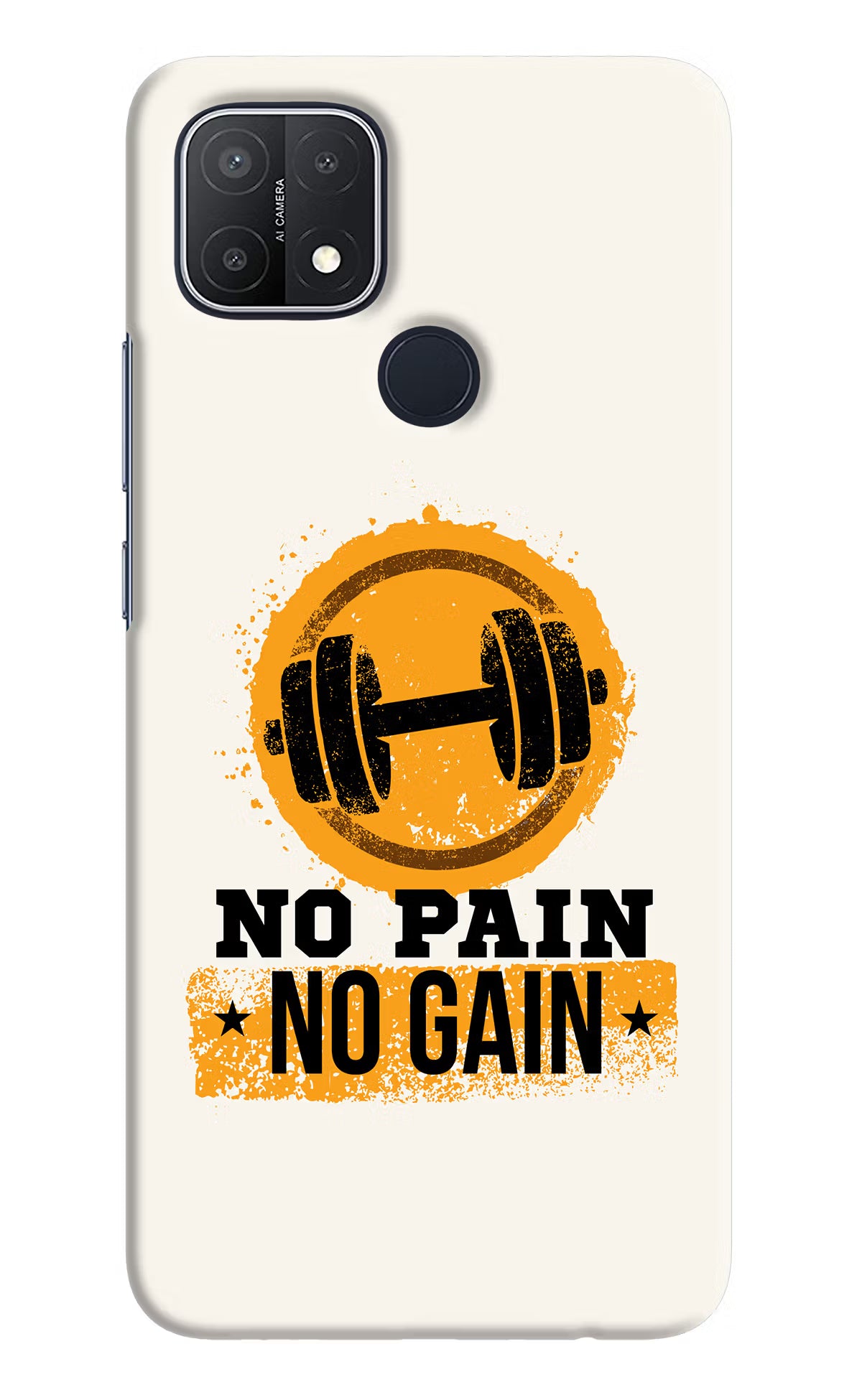 No Pain No Gain Oppo A15/A15s Hard Case Back Cover by Casekaro
