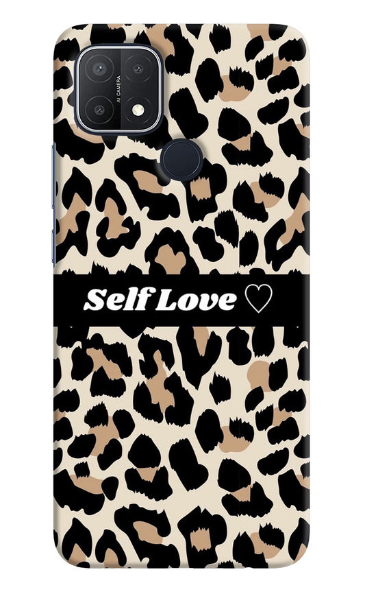 Leopard Print Self Love Oppo A15/A15s Hard Case Back Cover by Casekaro