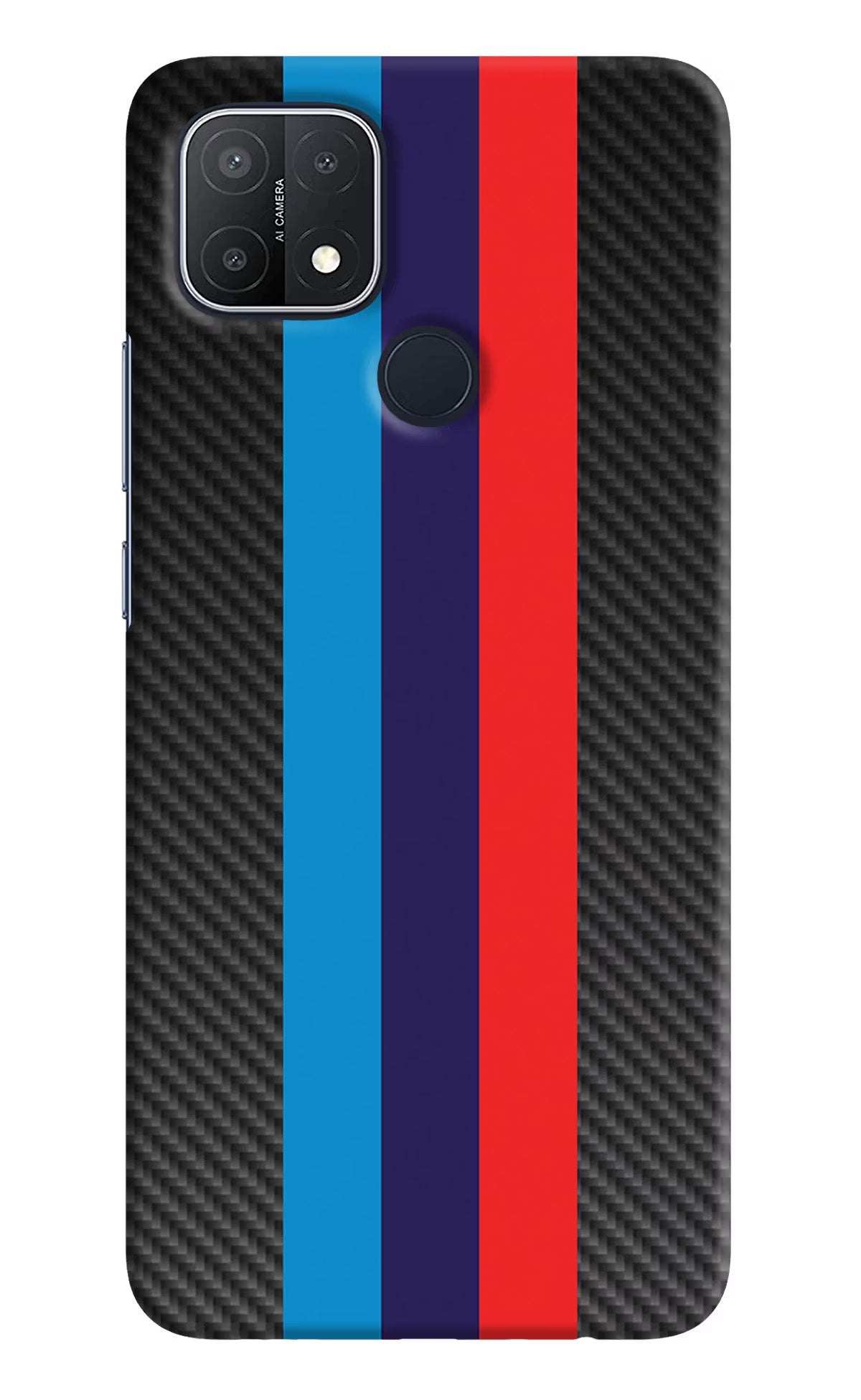 BMW Stripes Pattern Oppo A15/A15s Hard Case Back Cover by Casekaro