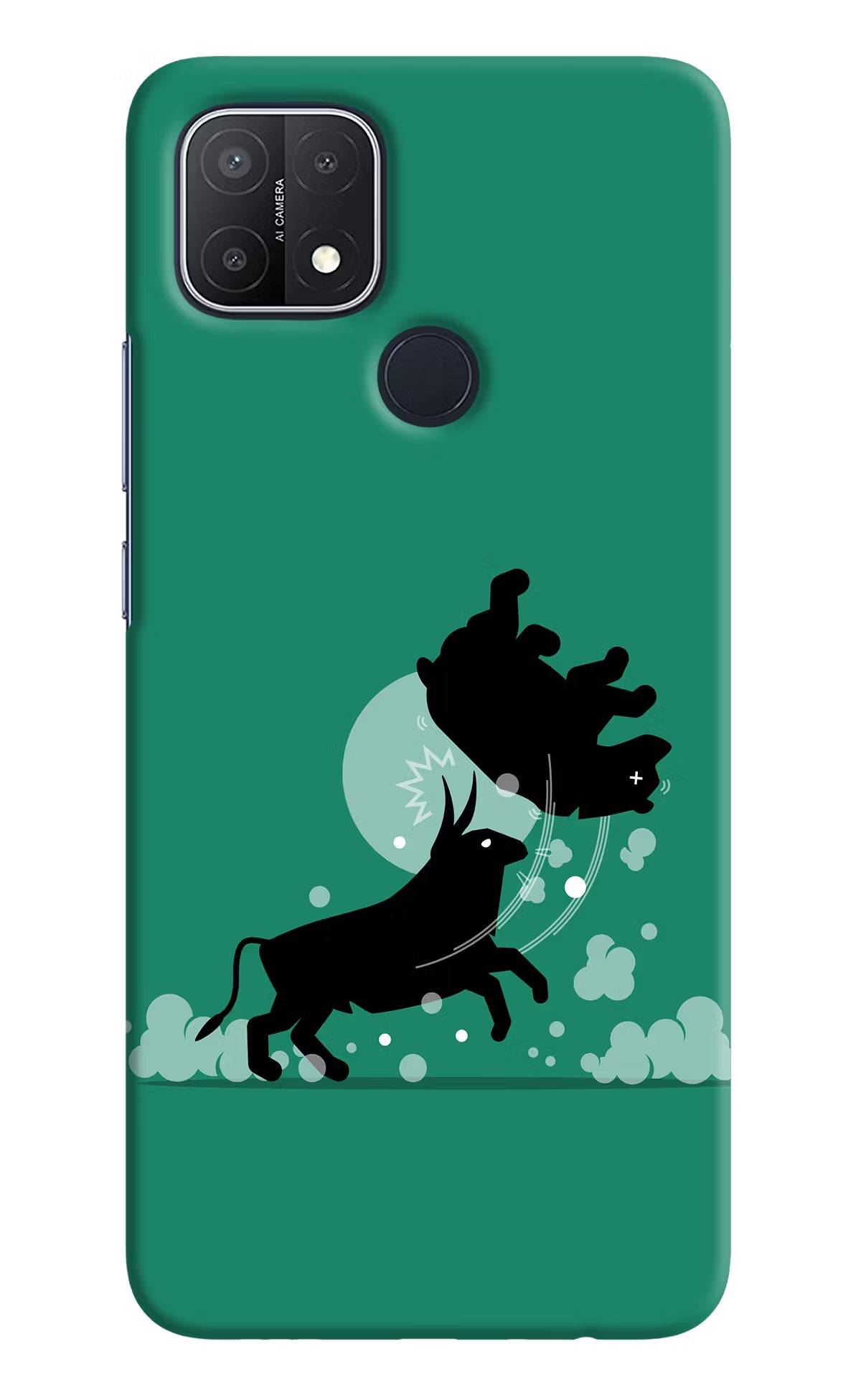 Bull Conqueror Oppo A15/A15s Hard Case Back Cover by Casekaro