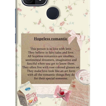 Hopeless Romantic Oppo A15/A15s Hard Case Back Cover by Casekaro