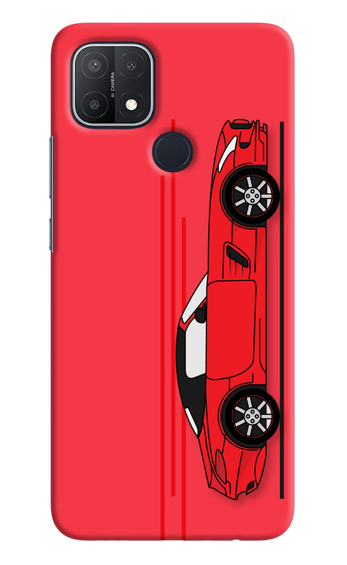 Red Velocity Oppo A15/A15s Hard Case Back Cover by Casekaro