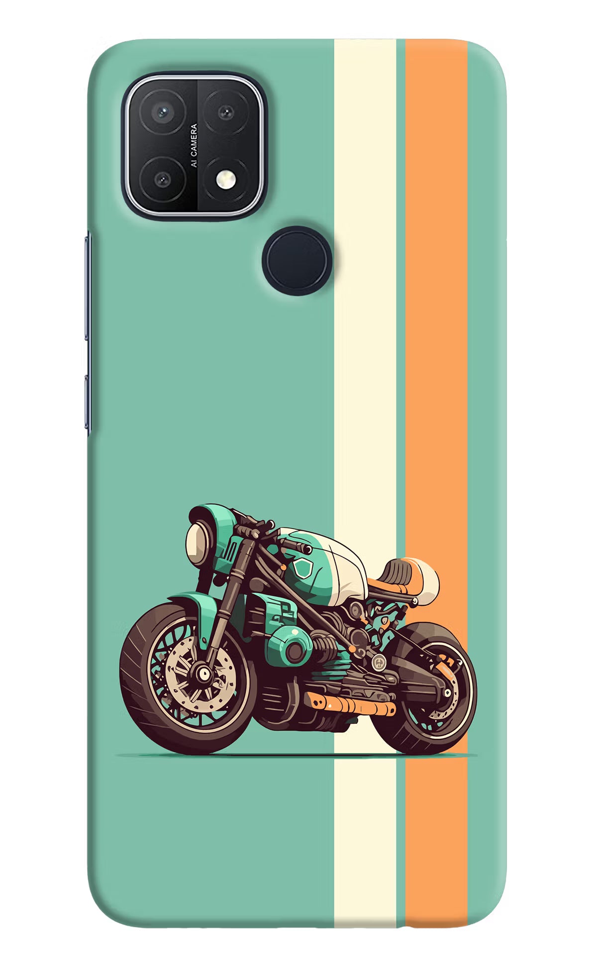 Striped Moto Drift Oppo A15/A15s Hard Case Back Cover by Casekaro