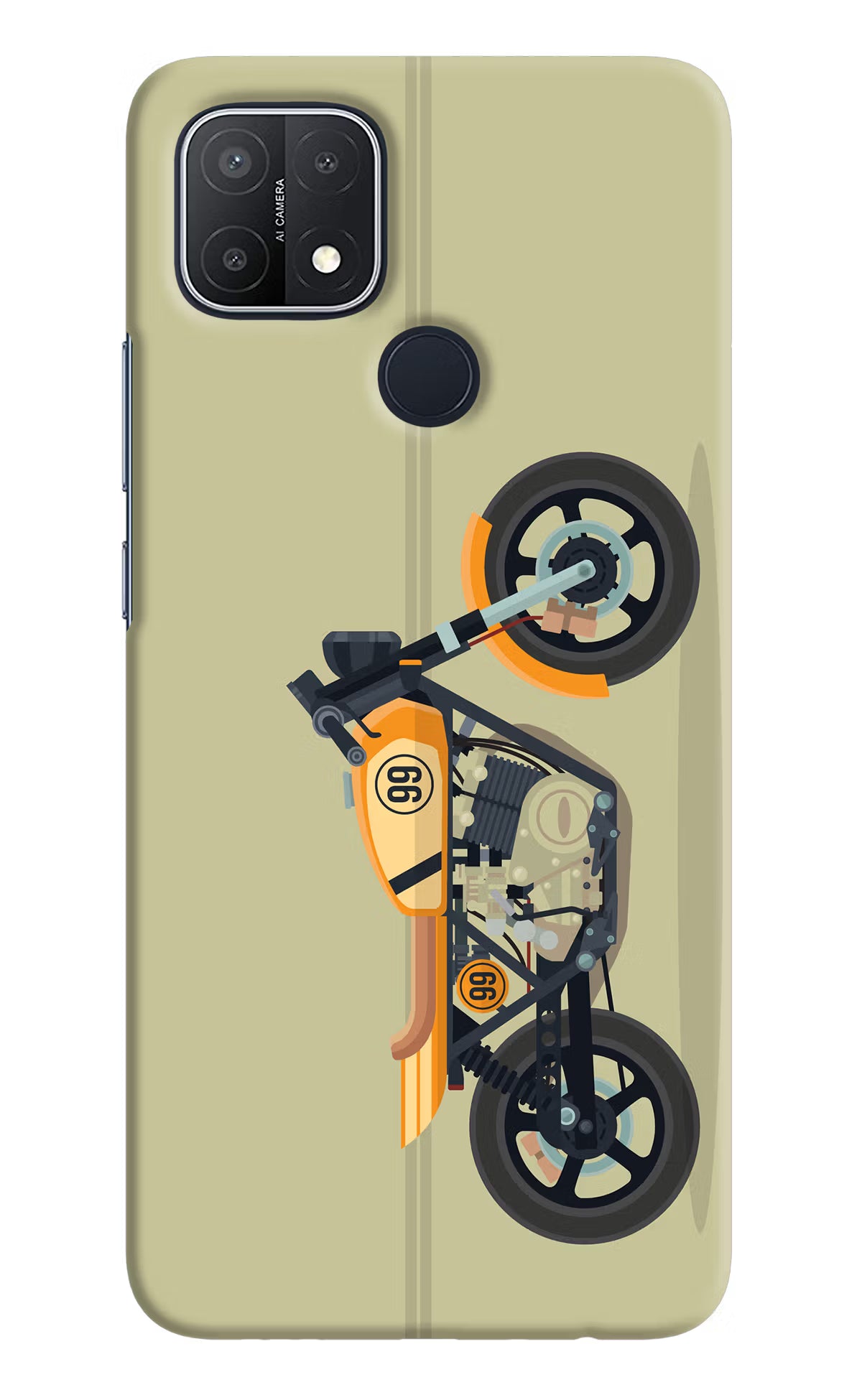 Vertical Speedster Oppo A15/A15s Hard Case Back Cover by Casekaro