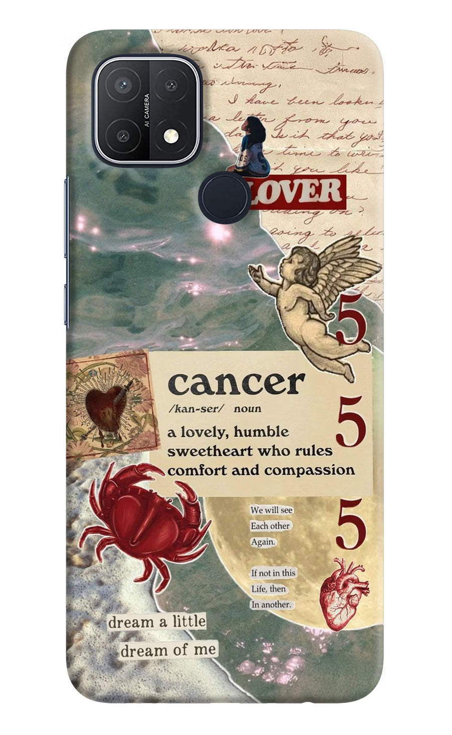 Cancer Zodiac Oppo A15/A15s Back Cover, Hard case