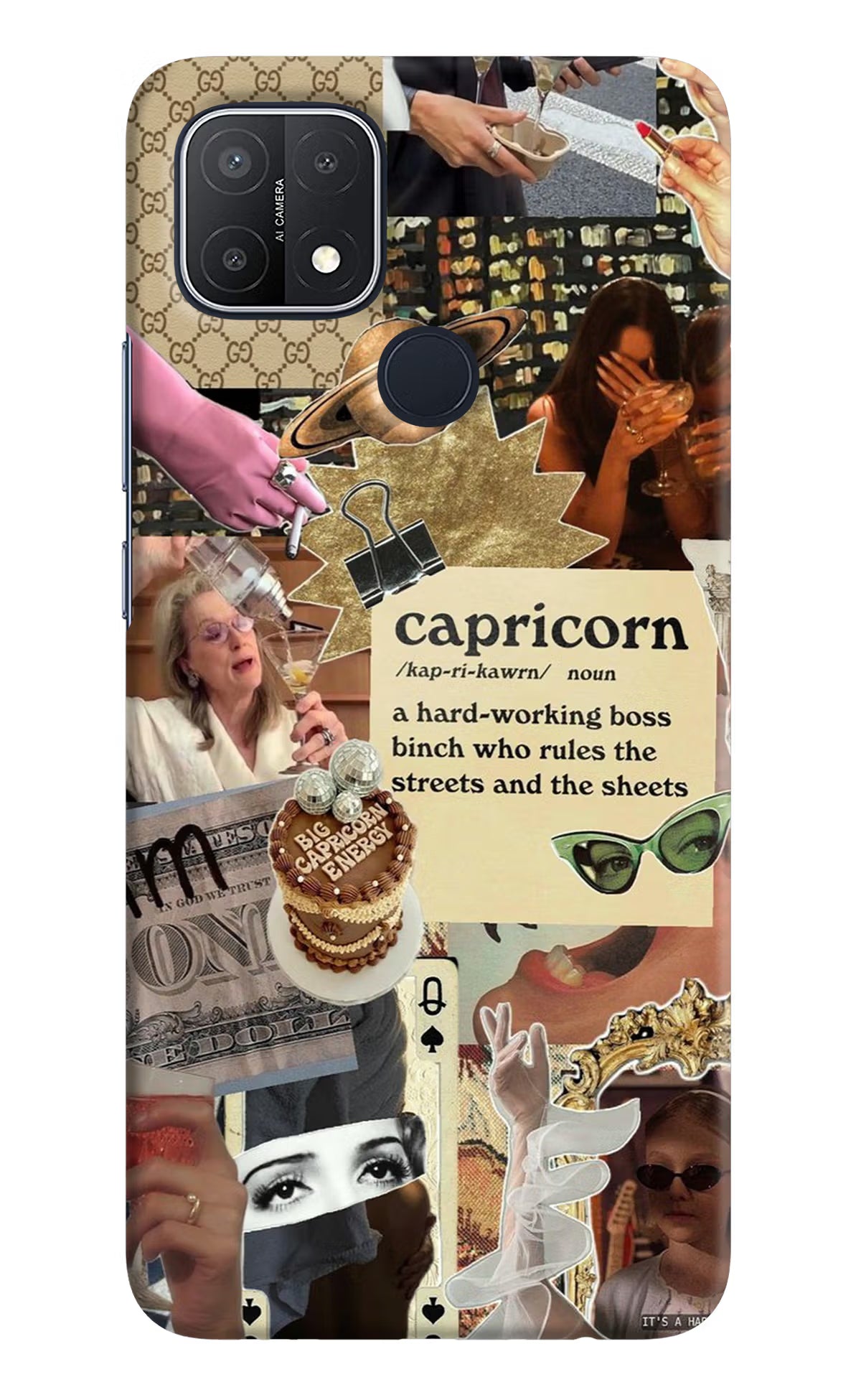 Capricorn Zodiac Oppo A15/A15s Hard Case Back Cover by Casekaro