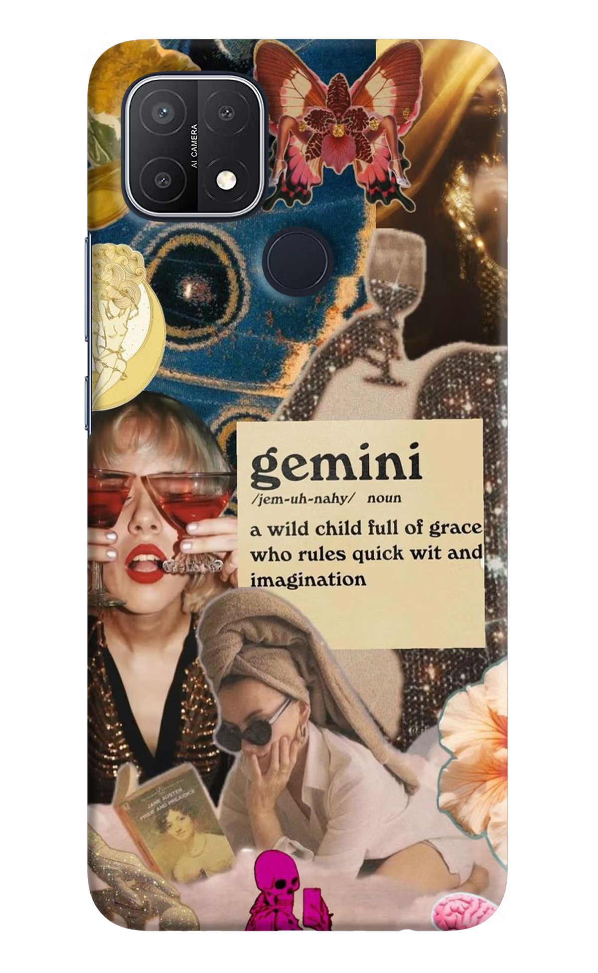 Gemini Zodiac Oppo A15/A15s Hard Case Back Cover by Casekaro