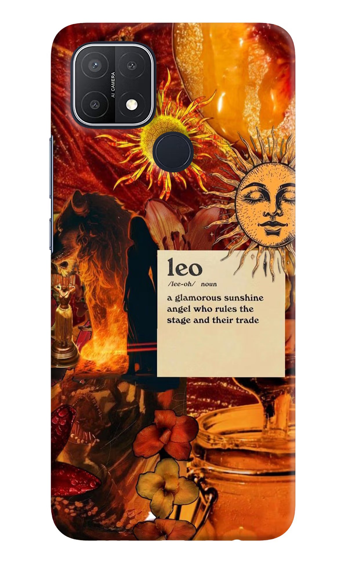 Leo Zodiac Oppo A15/A15s Hard Case Back Cover by Casekaro
