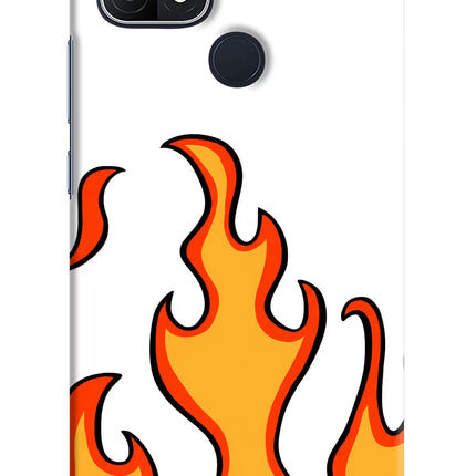 Fired Up – White Oppo A15/A15s Hard Case Back Cover by Casekaro