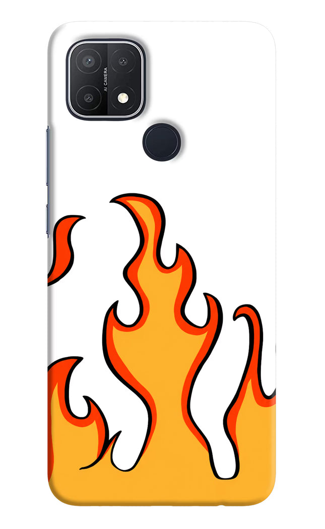 Fired Up – White Oppo A15/A15s Hard Case Back Cover by Casekaro