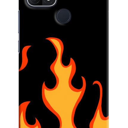Fired Up – Black Oppo A15/A15s Hard Case Back Cover by Casekaro