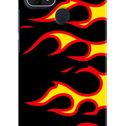 Side Sweep Flames Oppo A15/A15s Hard Case Back Cover by Casekaro