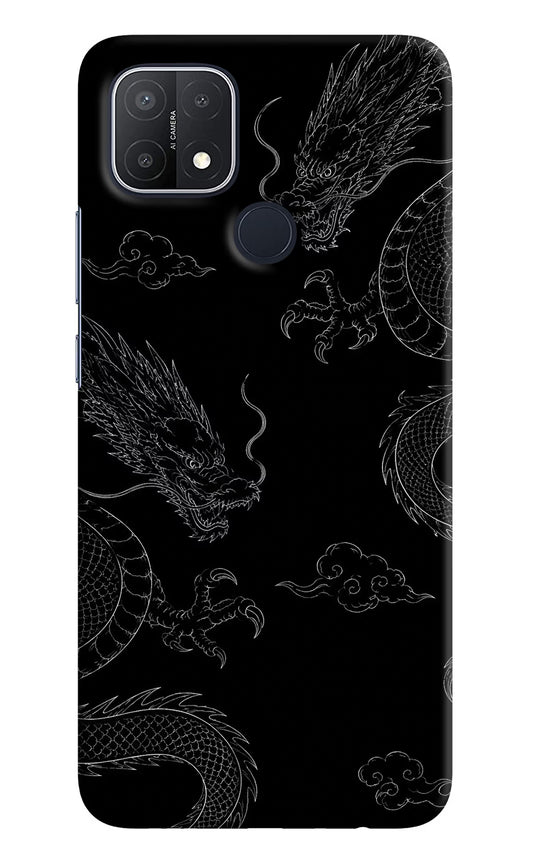 Twin Dragons Oppo A15/A15s Hard Case Back Cover by Casekaro