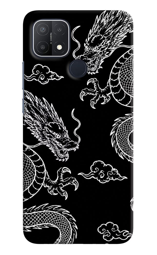 Twin Dragons Oppo A15/A15s Hard Case Back Cover by Casekaro