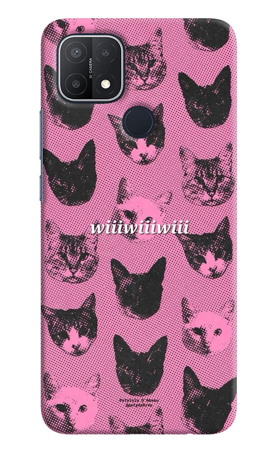 Pink Cats Oppo A15/A15s Back Cover, Hard case