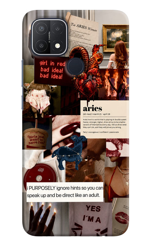 Zodiac Aries Oppo A15/A15s Hard Case Back Cover by Casekaro