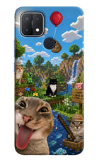 Minecraft Cat Chaos Oppo A15/A15s Hard Case Back Cover by Casekaro