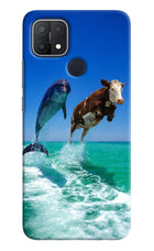 Dolphin vs Cow Oppo A15/A15s Hard Case Back Cover by Casekaro