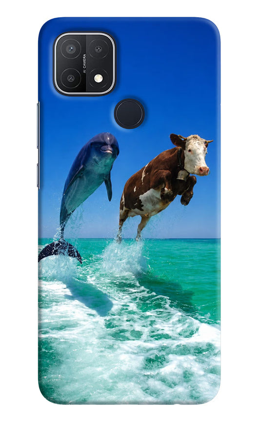 Dolphin vs Cow Oppo A15/A15s Hard Case Back Cover by Casekaro