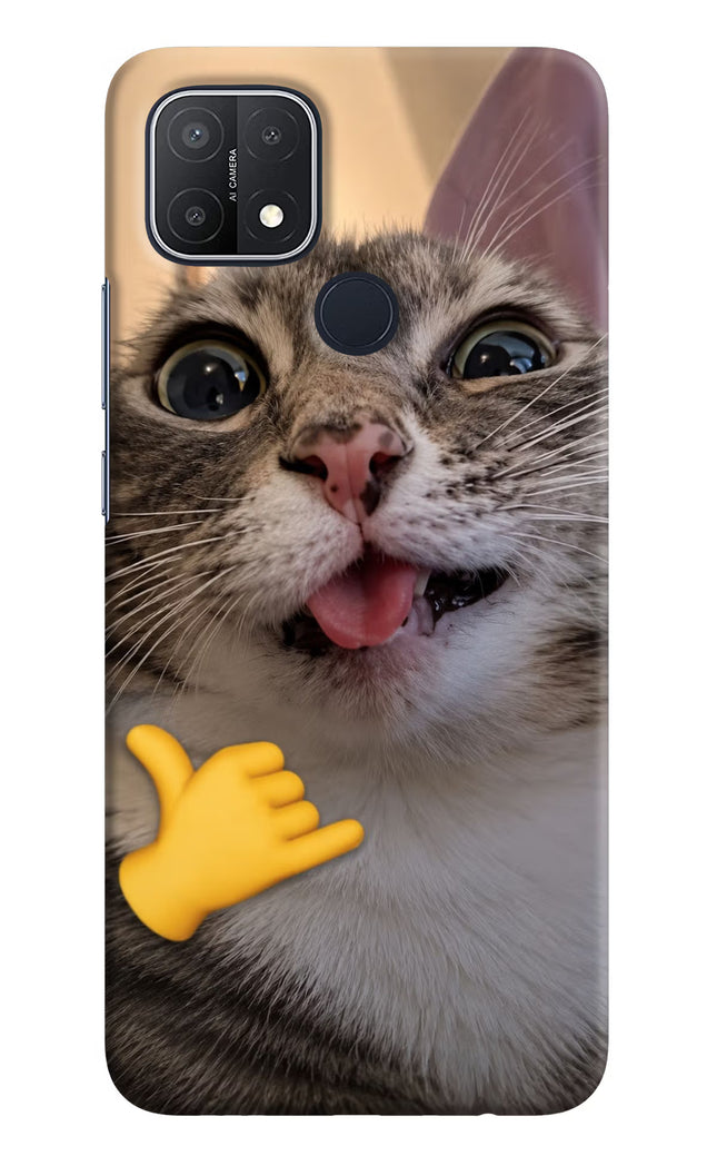 Silly Cat Call Oppo A15/A15s Hard Case Back Cover by Casekaro
