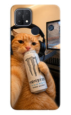 Gamer Cat Energy Oppo A15/A15s Hard Case Back Cover by Casekaro
