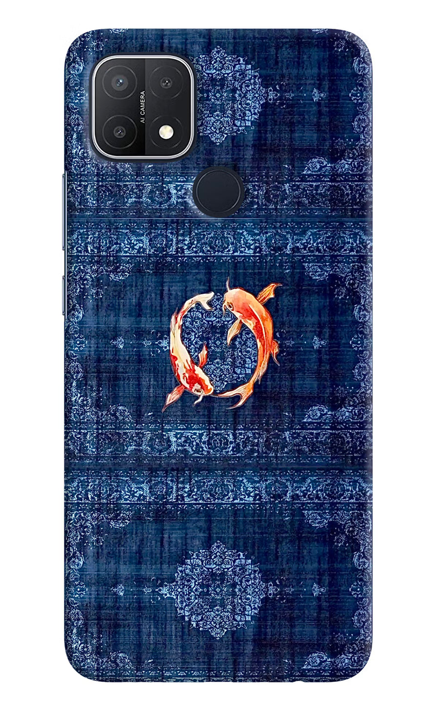 Koi Blue Oppo A15/A15s Back Cover, Hard case