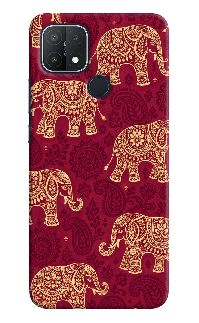 Maroon Elephant Oppo A15/A15s Hard Case Back Cover by Casekaro