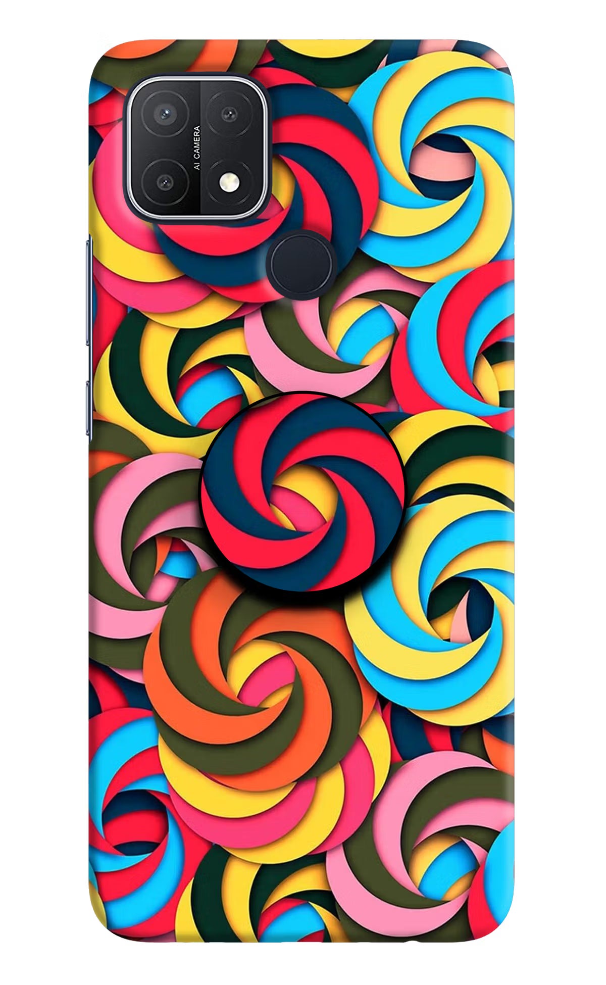 Spiral Pattern Oppo A15/A15s Pop Case by Casekaro