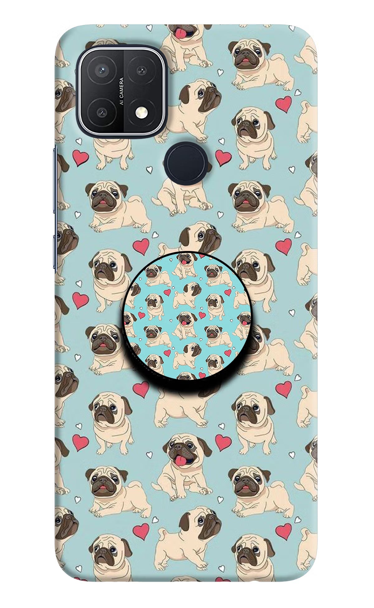 Pug Dog Oppo A15/A15s Pop Case by Casekaro