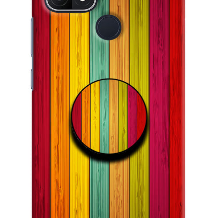 Multicolor Wooden Oppo A15/A15s Pop Case by Casekaro