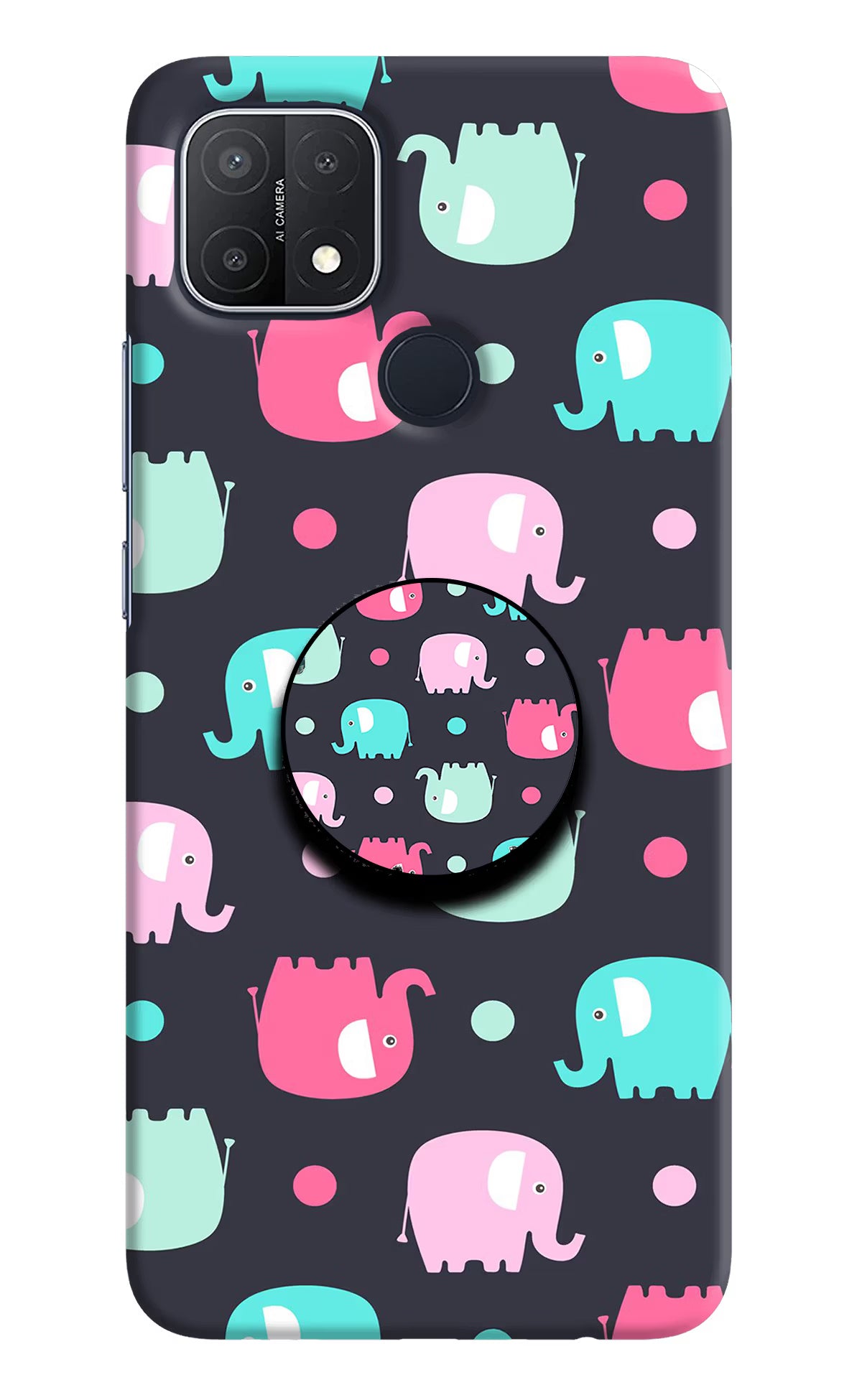 Baby Elephants Oppo A15/A15s Pop Case by Casekaro