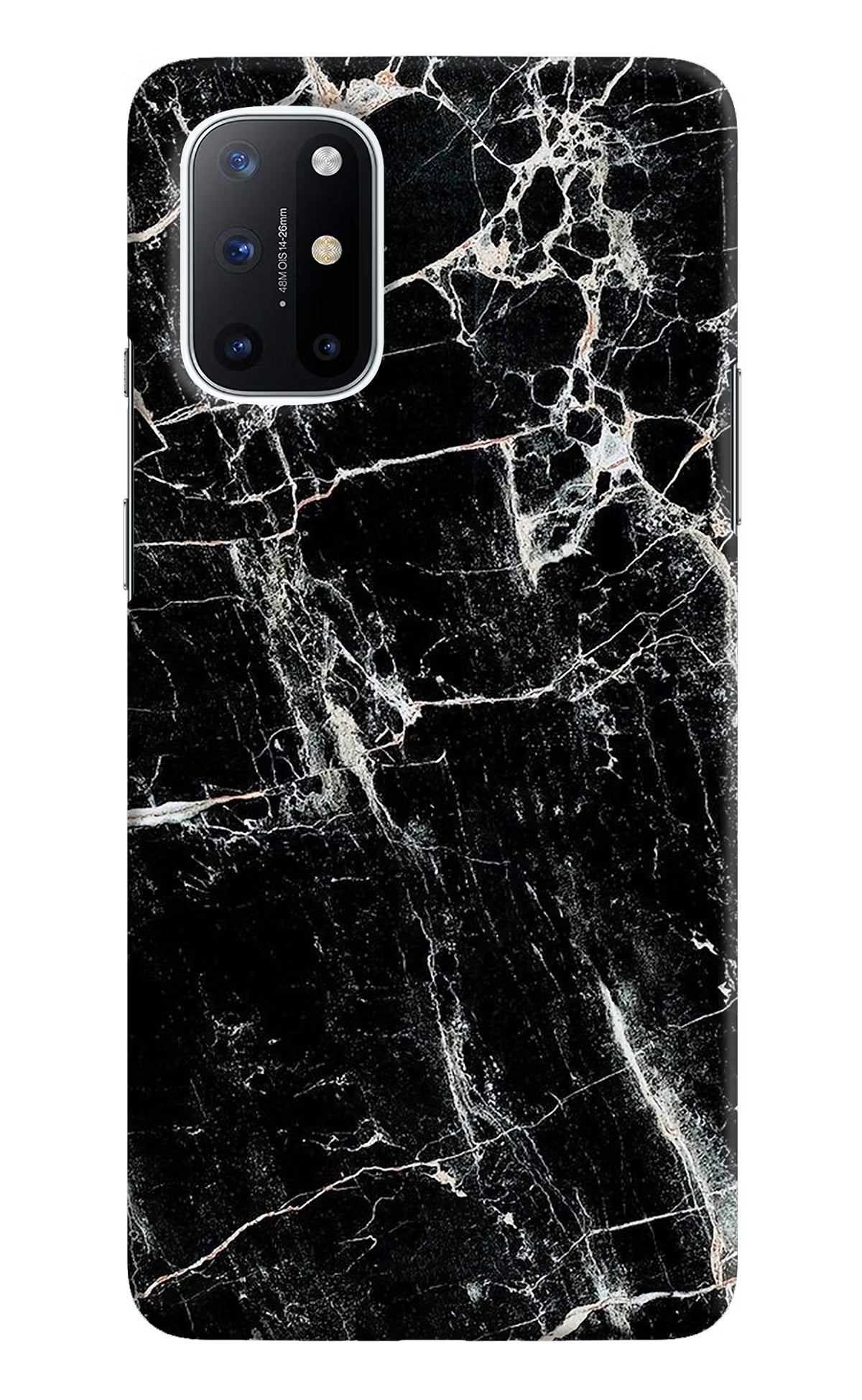 Black Marble Texture Oneplus 8T Hard Case Back Cover by Casekaro