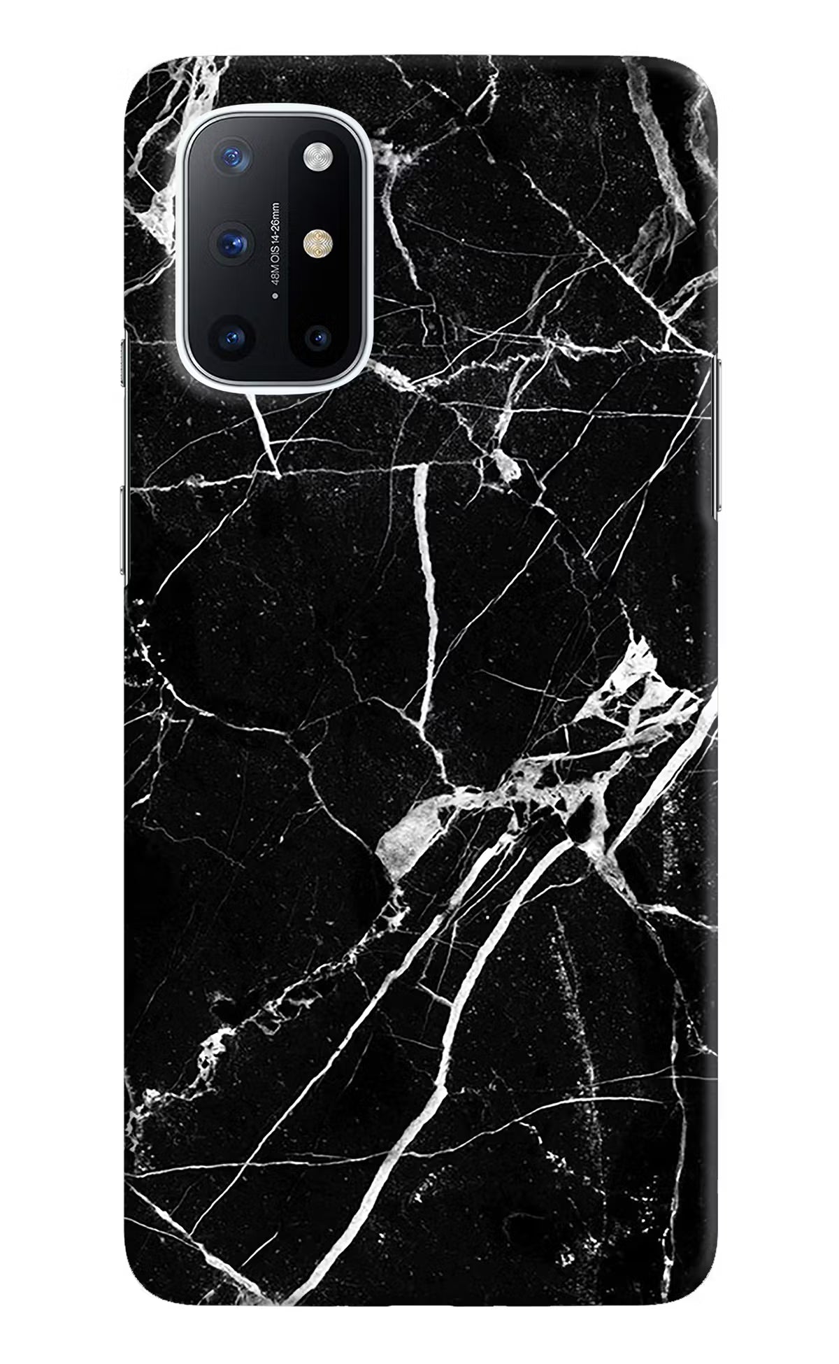 Black Marble Pattern Oneplus 8T Hard Case Back Cover by Casekaro