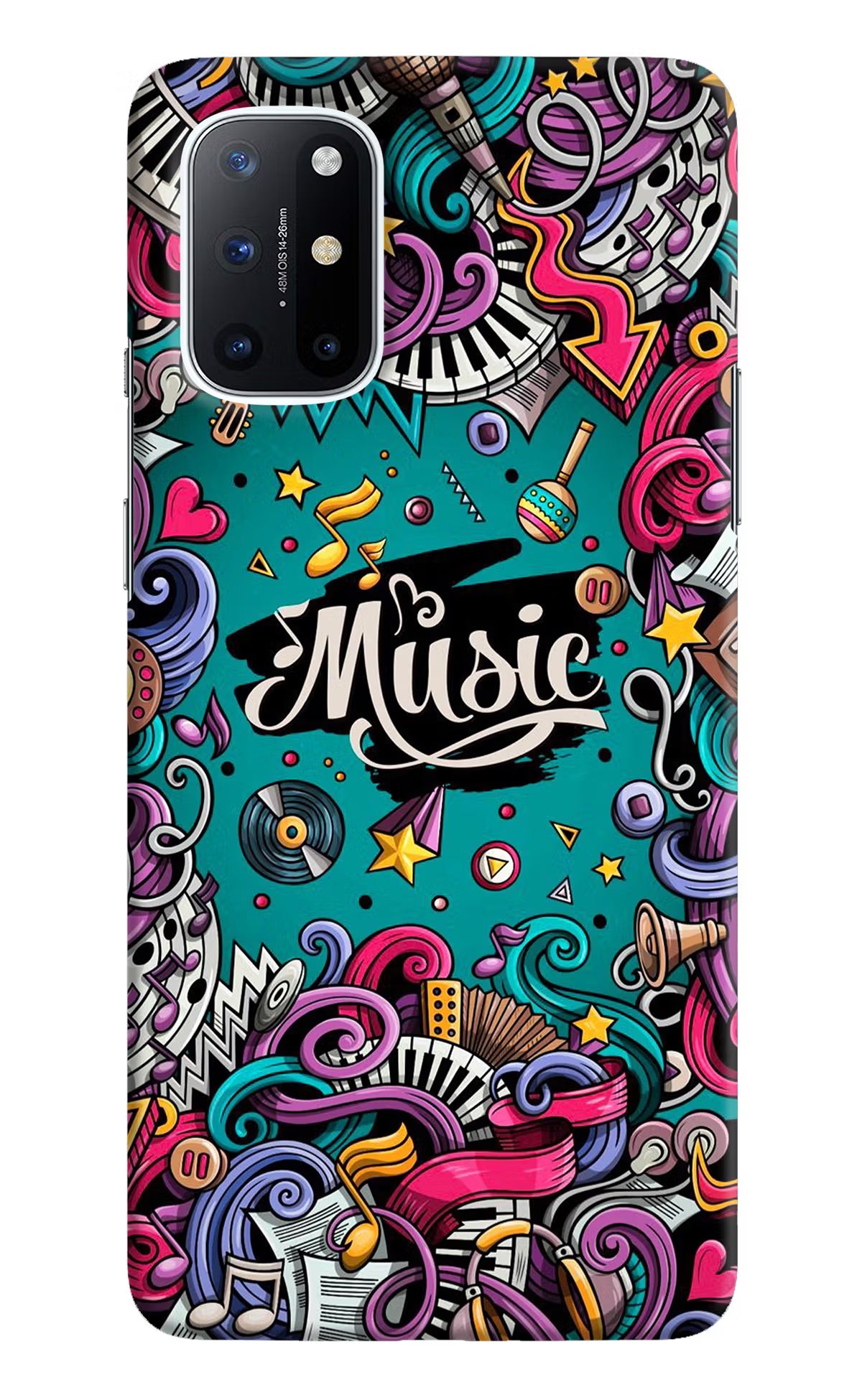 Music Graffiti Oneplus 8T Hard Case Back Cover by Casekaro