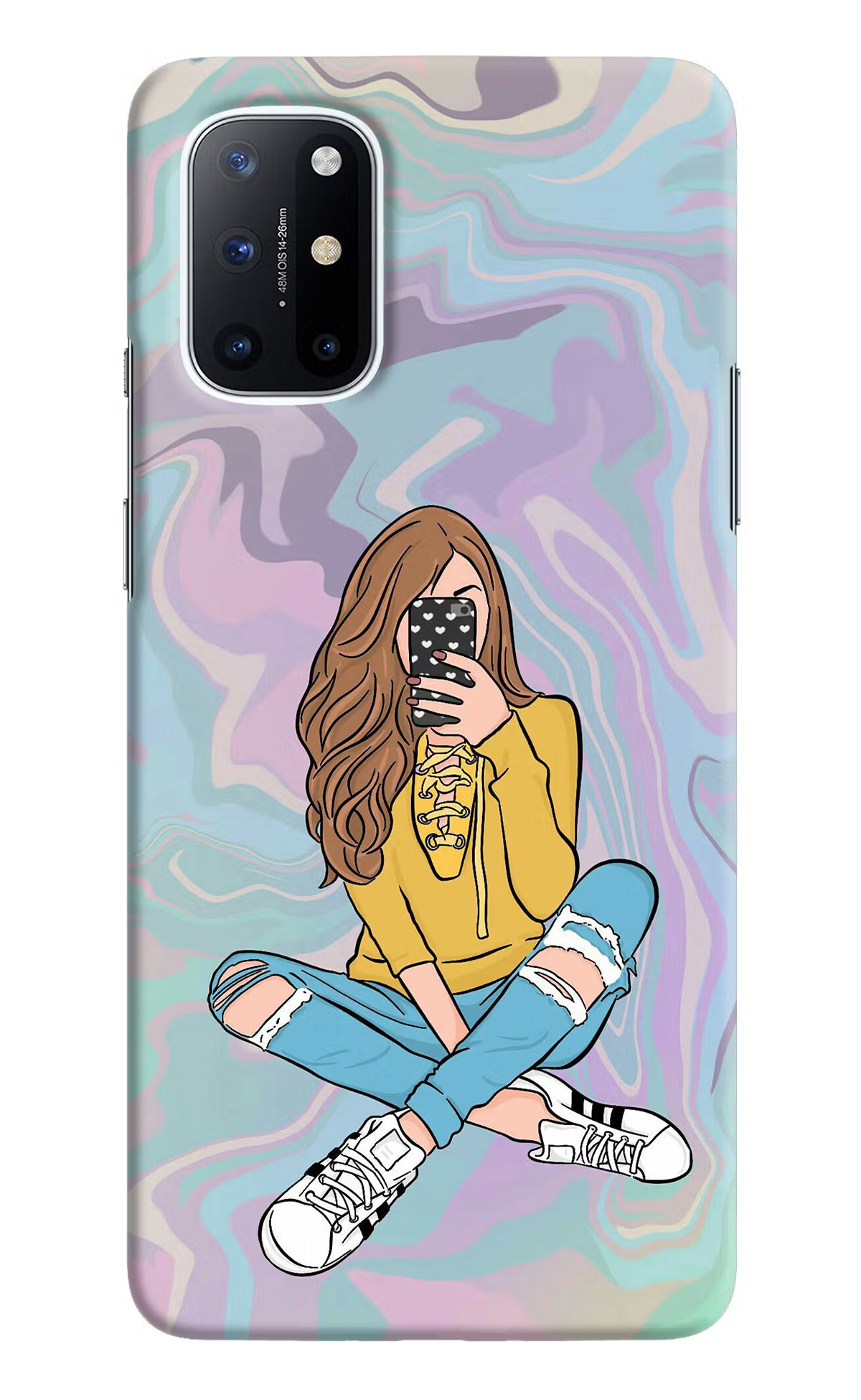 Selfie Girl Oneplus 8T Hard Case Back Cover by Casekaro