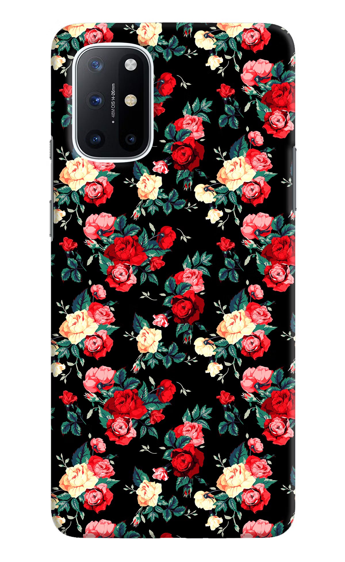 Rose Pattern Oneplus 8T Hard Case Back Cover by Casekaro