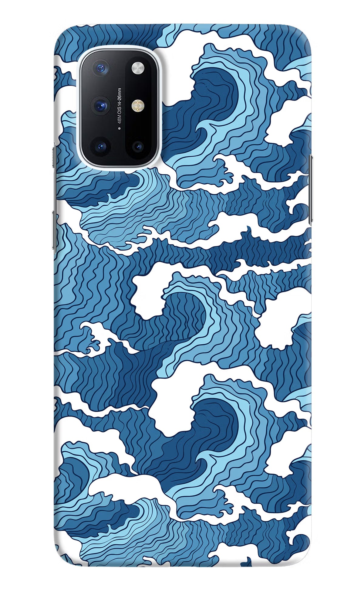 Blue Waves Oneplus 8T Hard Case Back Cover by Casekaro