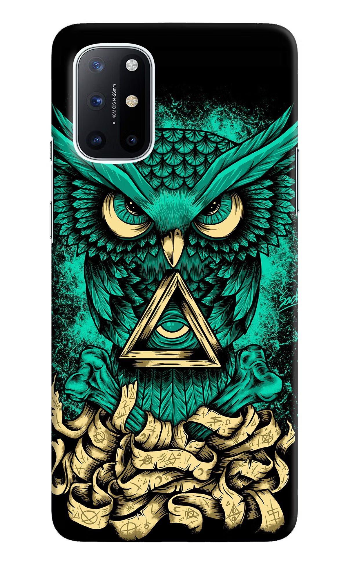 Green Owl Oneplus 8T Hard Case Back Cover by Casekaro