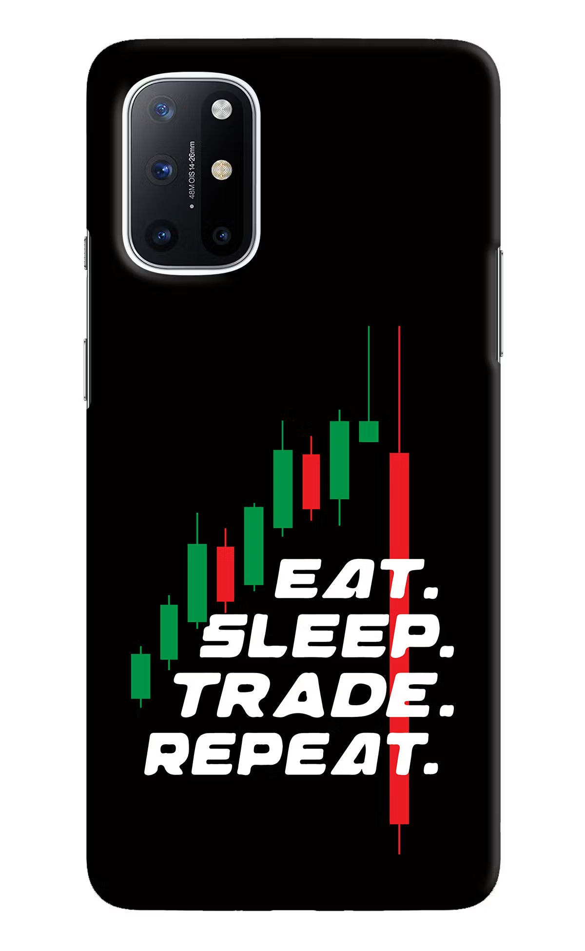 Eat Sleep Trade Repeat Oneplus 8T Hard Case Back Cover by Casekaro