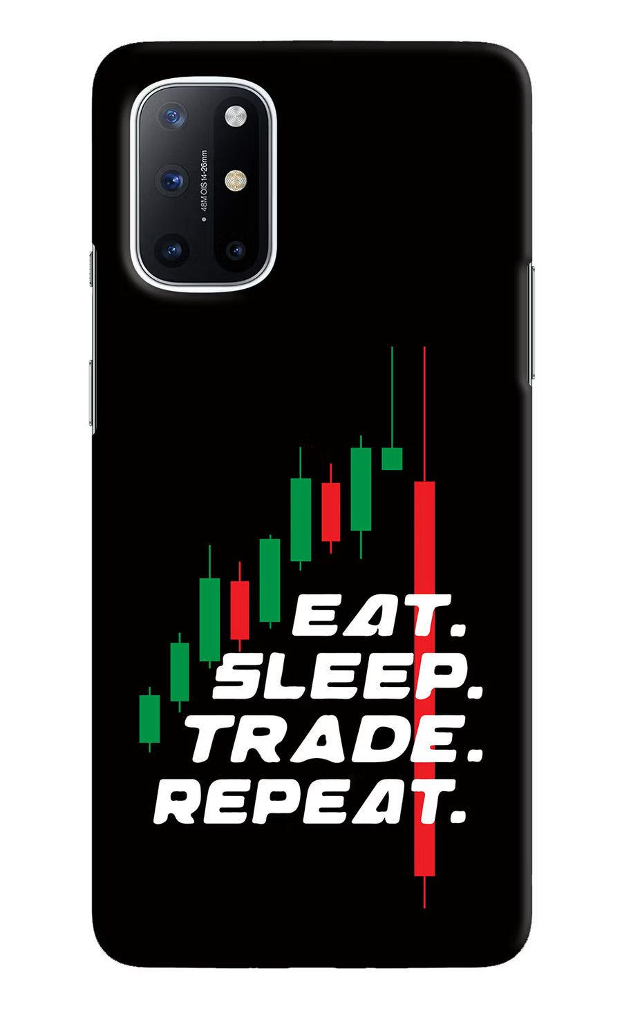 Eat Sleep Trade Repeat Oneplus 8T Back Cover, Hard case