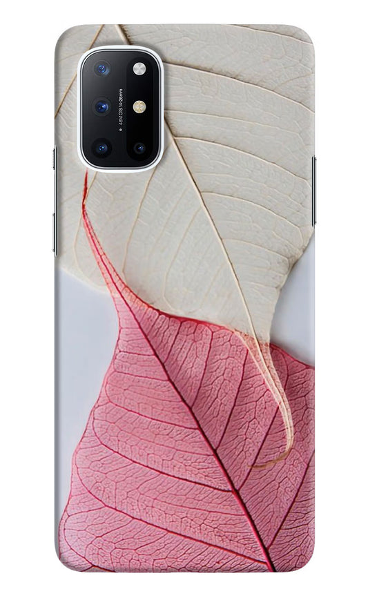 White Pink Leaf Oneplus 8T Hard Case Back Cover by Casekaro